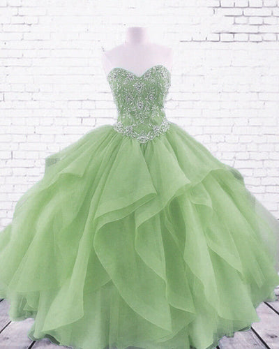Sage Green Sweetheart Quinceanera Dress