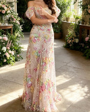 Load image into Gallery viewer, Mermaid Floral Sequin Prom Dress
