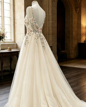 Load image into Gallery viewer, ROSA | A Line Tulle Wedding Dress With Botanical Embroidery
