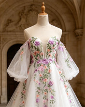 Load image into Gallery viewer, ROSE | Short A Line Homecoming Dress Floral  Emboridery
