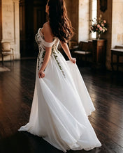 Load image into Gallery viewer, SHELLY | Off Shoulder Wedding Dress With Floral Embroidery
