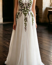 Load image into Gallery viewer, SHELLY | Off Shoulder Wedding Dress With Floral Embroidery
