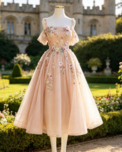 Load image into Gallery viewer, Zuri | A-line Midi Tulle Embroidery Dress
