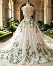 Load image into Gallery viewer, FAITH | Green Vine Lace Wedding Dress
