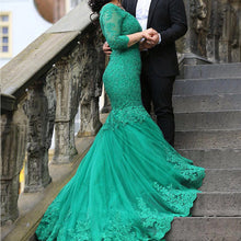 Load image into Gallery viewer, Elegant Lace 3/4 Sleeve Mermaid Evening Dresses For Women
