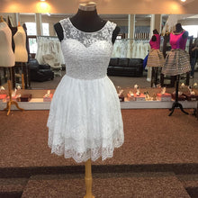 Load image into Gallery viewer, Elegant Pearl Beading White Lace Homecoming Dresses

