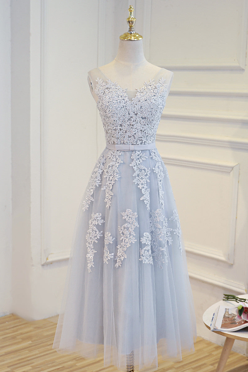 Women's Tea Length Wedding Party Dress – alinanova