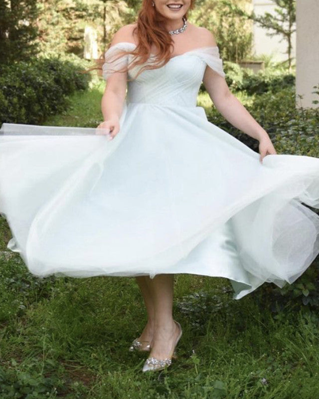 Plus Size Tulle Off The Shoulder Dresses