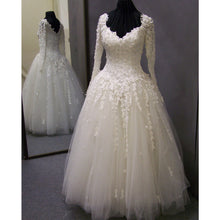 Load image into Gallery viewer, Vintage Long Sleeves Wedding Dresses Princess 2017-alinanova
