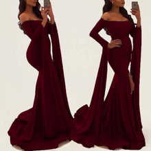 Load image into Gallery viewer, Sexy Off Shoulder Long Sleeves Mermaid Prom Dress

