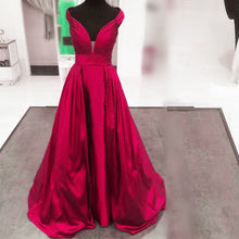 Load image into Gallery viewer, Ruched Sweetheart Long Satin Evening Gowns Floor Length
