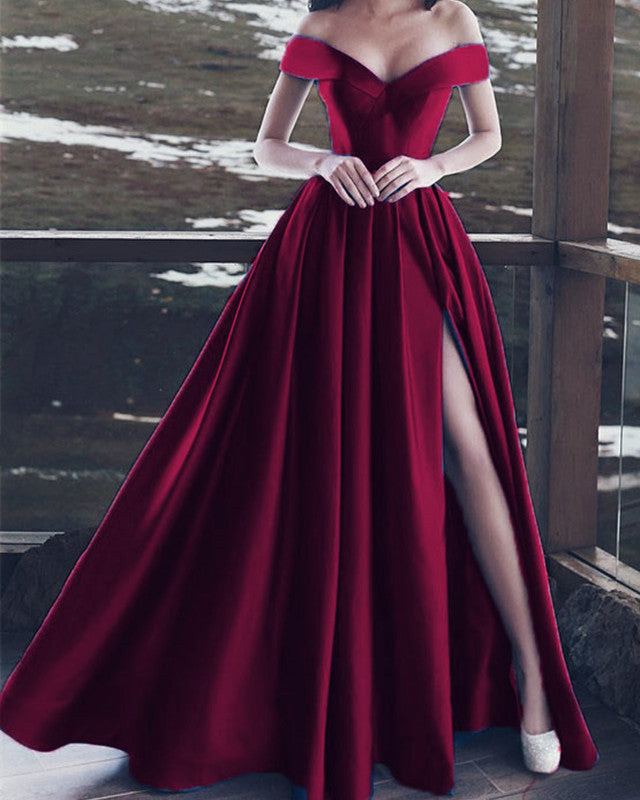 burgundy prom dresses 2022 Burgundy Sequin Lace-Up Back Long Prom Dress with Slit Burgundy / 2