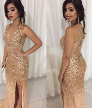 Load image into Gallery viewer, Cross-Back-Prom-Dresses
