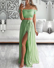 Load image into Gallery viewer, Sage Green Bridesmaid Dresses Two Piece
