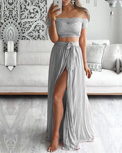 Load image into Gallery viewer, Silver Bridesmaid Dresses Lace Crop
