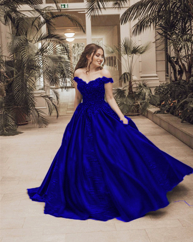 Gorgeous Lace Flower Beaded V-neck Emerald Green Prom Dress Ball Gowns alinanova Gorgeous Lace Flower Beaded V-neck Emerald Green Prom Dress Ball Gowns alinanova