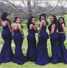 Load image into Gallery viewer, Midnight-Blue-Bridesmaid-Dresses-For-Maid-Of-Honor

