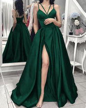 Load image into Gallery viewer, Criss Cross Top Prom Dresses Green
