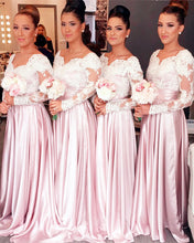 Load image into Gallery viewer, Pink Modest Bridesmaids Dresses
