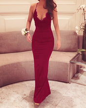 Load image into Gallery viewer, Burgundy Mermaid Bridesmaid Dresses Lace Appliques
