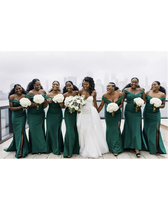 Sexy Bridesmaid Dresses Mermaid Off Shoulder Satin Gowns alinanova Sexy Bridesmaid Dresses Mermaid Off Shoulder Satin Gowns alinanova