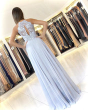 Load image into Gallery viewer, Charming Lace Halter Long Chiffon Split Bridesmaid Dresses
