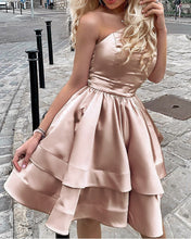 Load image into Gallery viewer, Champagne Homecoming Dresses One Shoulder
