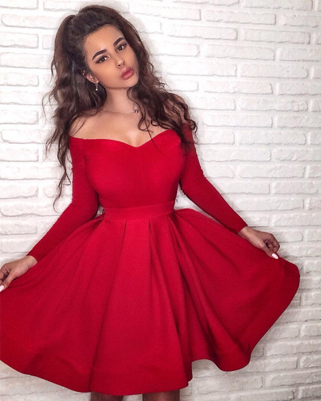 Long Sleeves Homecoming Dresses Off The Shoulder Long Sleeves Homecoming Dresses Off The Shoulder