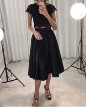 Load image into Gallery viewer, Elegant Black Prom Dresses Tea Length
