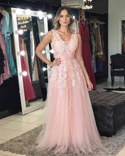 Load image into Gallery viewer, Blush Pink Tulle Evening Dress 2020

