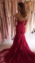 Load image into Gallery viewer, Charming Mermaid Prom Dresses Lace Appliques
