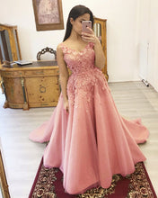 Load image into Gallery viewer, Pink Prom Dresses Appliques
