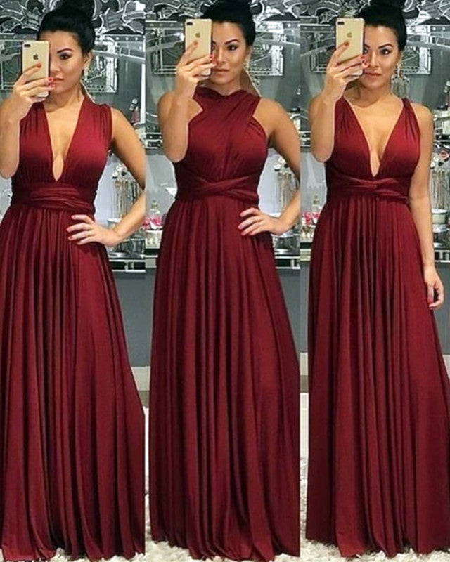 Floor Length Bridesmaid Dresses Convertible Style