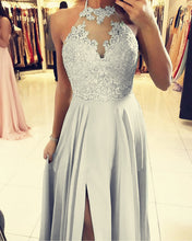 Load image into Gallery viewer, Silver Bridesmaid Dresses Long
