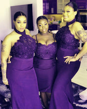 Load image into Gallery viewer, Purple Bridesmaid Dresses Plus Size
