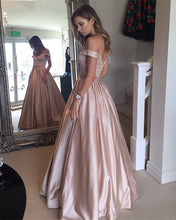 Load image into Gallery viewer, Long Satin Prom Dresses With Pockets
