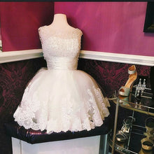 Load image into Gallery viewer, White Lace Homecoming Dresses Pearl Beading
