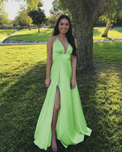 Load image into Gallery viewer, Sage Green Bridesmaid Dresses Satin
