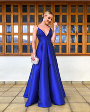 Load image into Gallery viewer, Long-Prom-Gowns-2019-Royal-Blue-Evening-Dress
