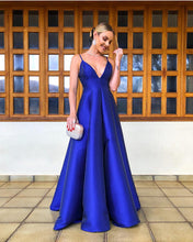 Load image into Gallery viewer, Long-Prom-Gowns-2019-Royal-Blue-Evening-Dress
