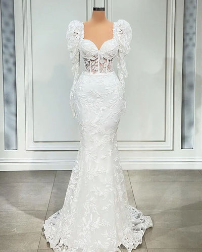 80s wedding dress puffy sleeve
