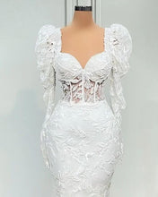 Load image into Gallery viewer, 80s lace wedding dress

