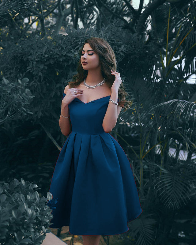 knee length bridesmaid dresses One Size (S to XL) / Gold Chiffon 3 Short V-neck Satin Knee Length