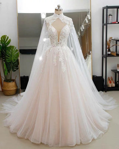 Princess Wedding Dress With Cape