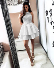 Load image into Gallery viewer, Silver Halter Homecoming Dresses 2019
