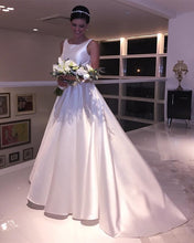 Load image into Gallery viewer, Simple A-line Satin Wedding Dress
