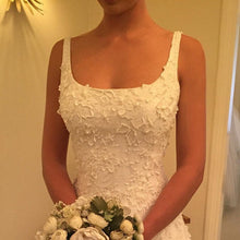 Load image into Gallery viewer, A Line Square Neck Lace Embroidery Wedding Gowns
