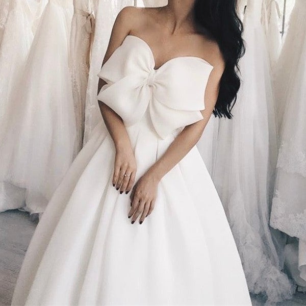 blue dress for baby girl Sweetheart Long A-line Organza Wedding Dress With Appliques And bolero –  DorrisDress main image 0