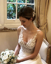 Load image into Gallery viewer, Elegant V Neck Wedding Dress
