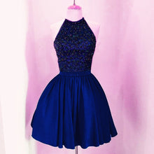 Load image into Gallery viewer, Royal-Blue-Homecoming-Dresses-Short-Open-Back-Cocktail-Dress
